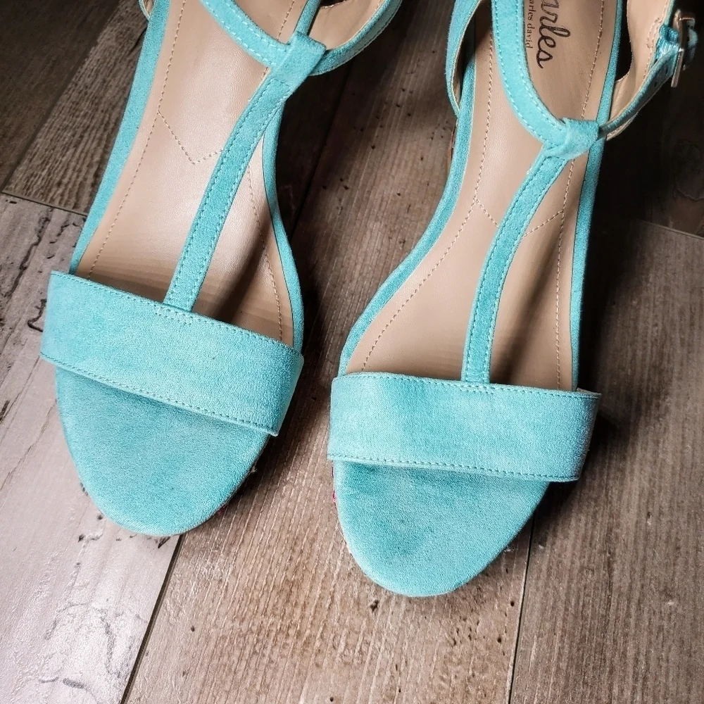 Charles by Charles David Lainey Wedge Sandals Size 10M EUC